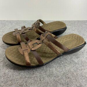 Privo by Clarks Metallic Bronze Brown Slip On Sandals Women’s Size 8M